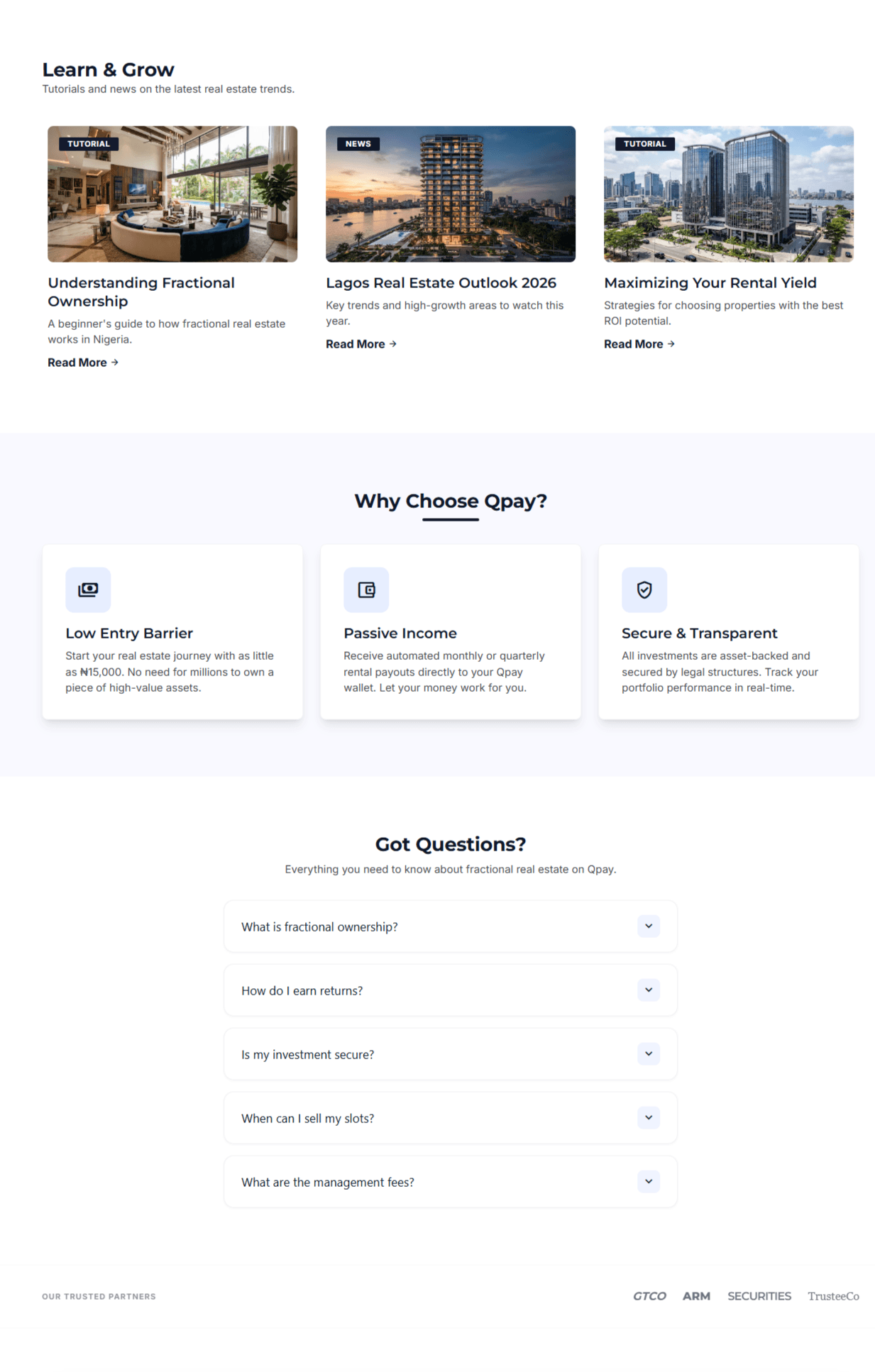 Qpay Fractional Real Estate Portfolio View