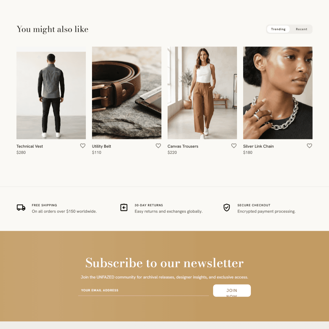 Unfazed Store Editorial Page